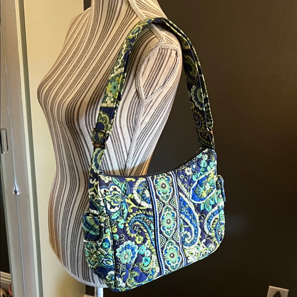 Vera Bradley, Blue and Green Paisley Shoulder Bag, EUC - Picture 4 of 8